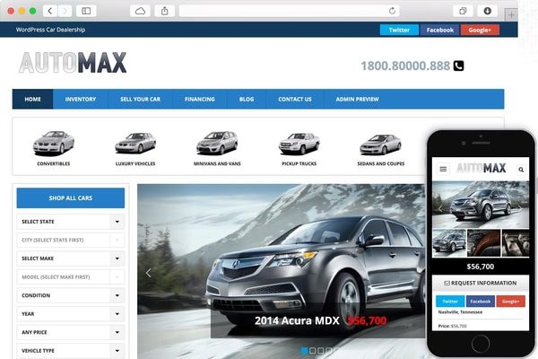 AutoMax Car dealership WP Theme