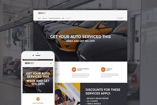 Bennet auto service WordPress theme