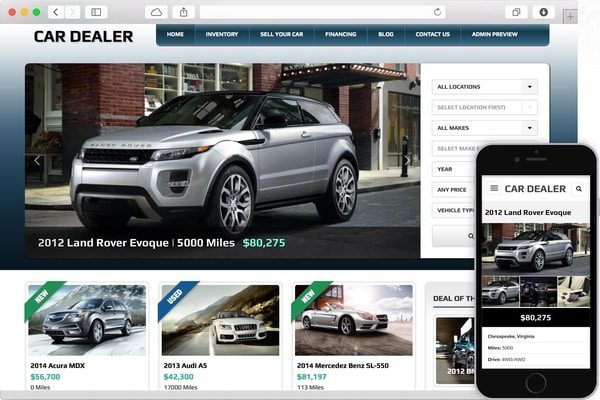 Car dealer WordPress theme