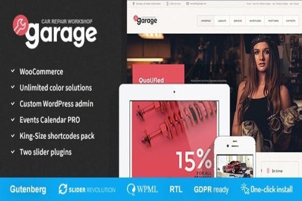 Garage auto service WordPress theme