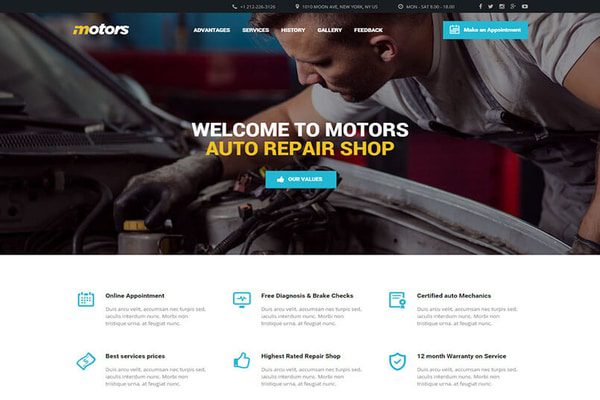 Motors auto-repair WordPress theme