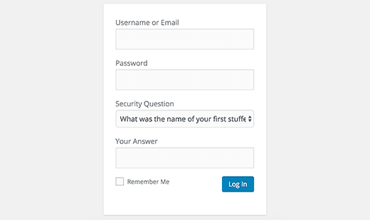 add security question to secure your site