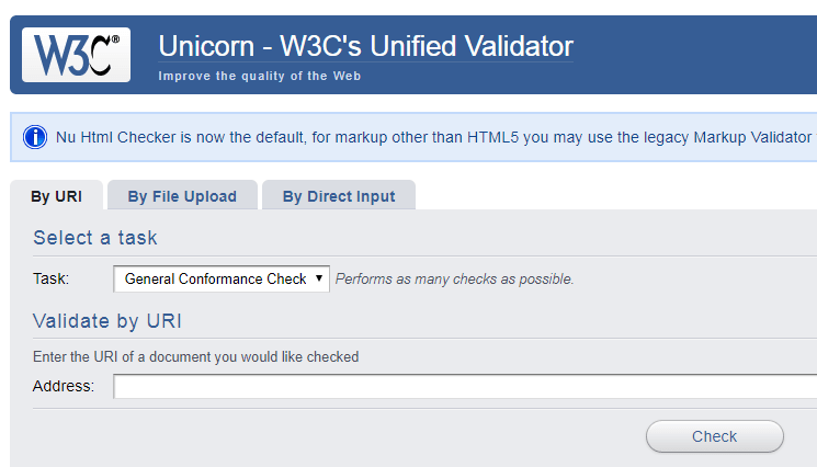 WordPress w3c validation Unicorn