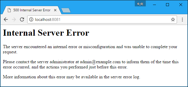 500 internal server error