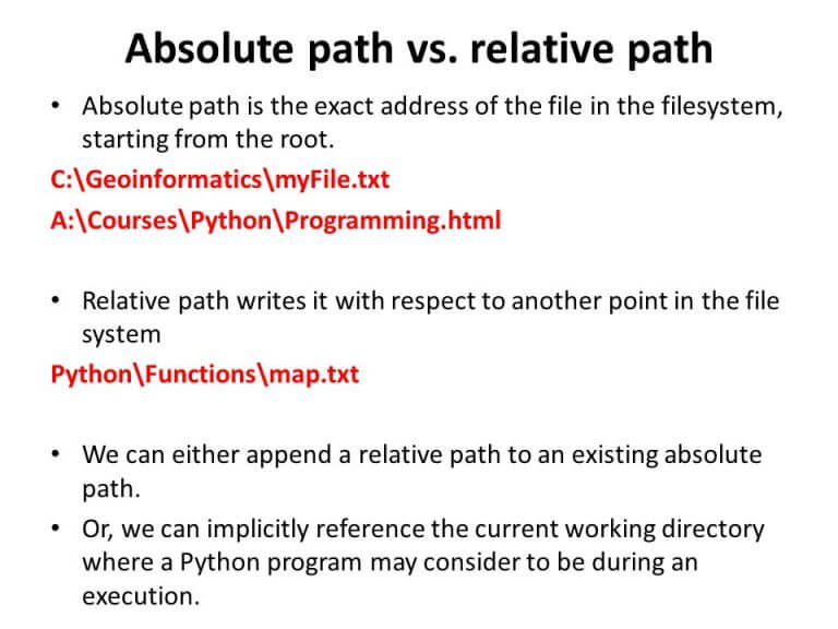 Absolutepath vs relative path