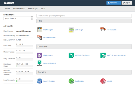 cPanel in WordPress