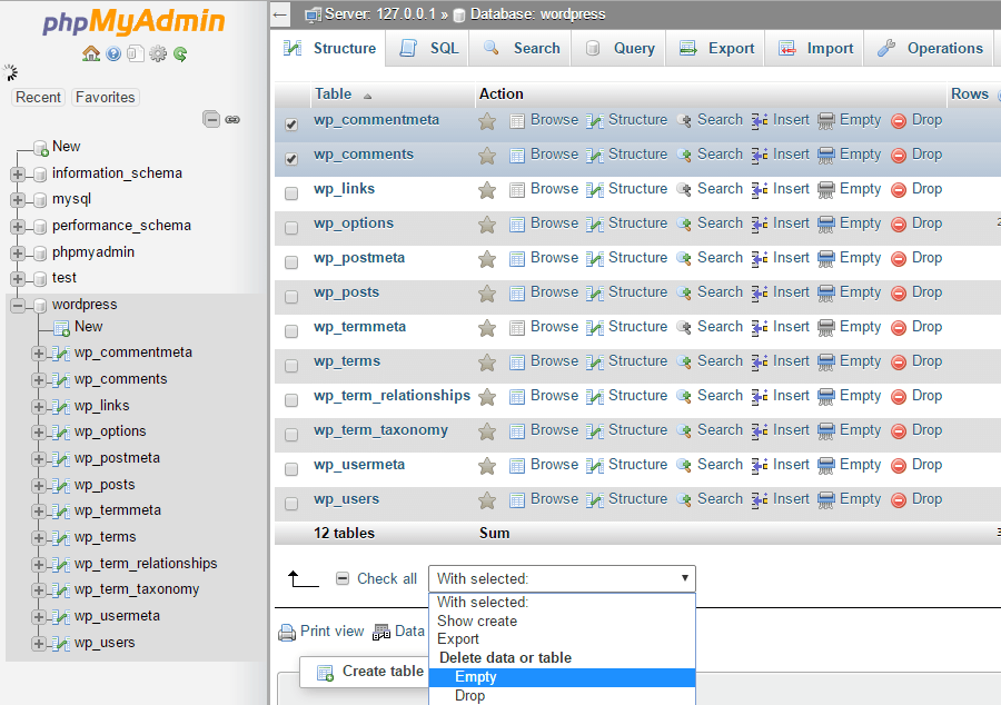 WordPress Database