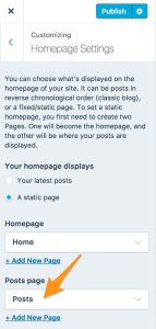 homepage settings