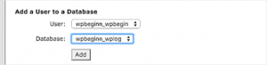 Add user to database cPanel