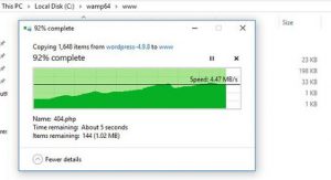 Copying folders in WAMP