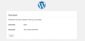 WordPress success message