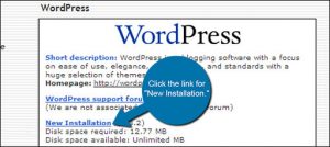 Fantastico WordPress Installation