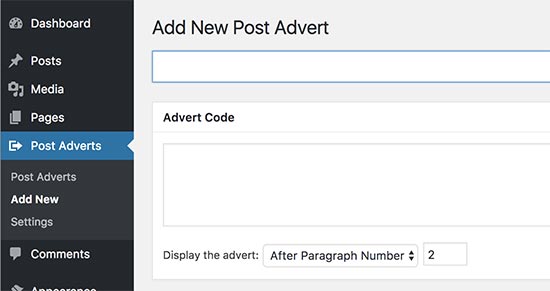 Insert Post Ads advertising management plugin