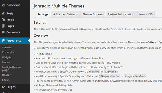 jonradio-multiple-theme-WordPress- themes-plugin