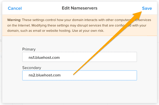 Weebly to WordPress namesservers