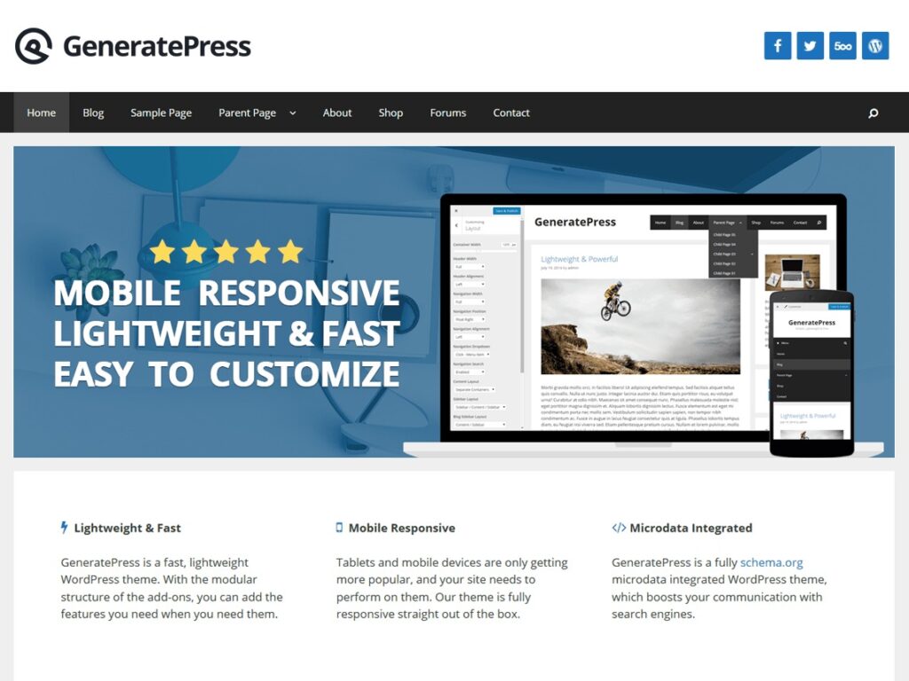 GeneratePress - A fully customizable theme
