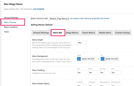 custom-wordpress-navigation-menu-bar-colors