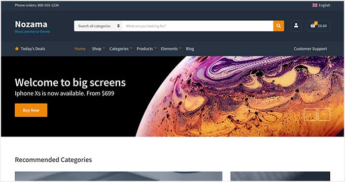 Nozama- responsive woo-commerce theme