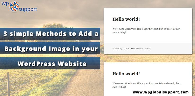 3 simple Methods to Add a Background Image in your WordPress Website