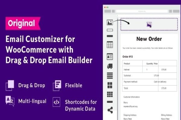 WooCommerce Email Customizer With Drag & Drop Builder plugins for email management