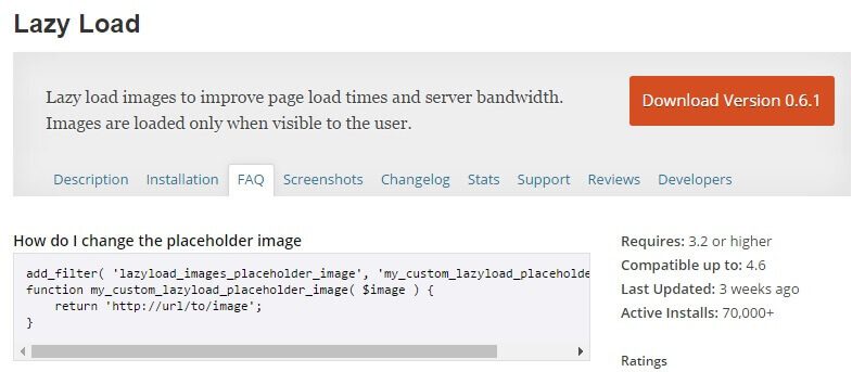 Wordpress Lazy Load Plugin