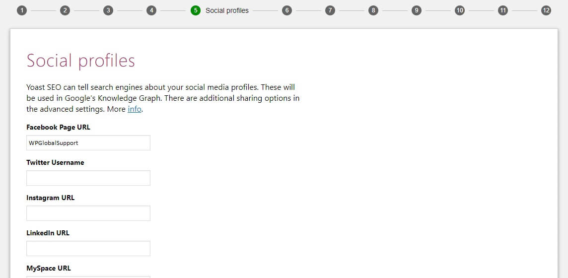 Yoast seo social profiles