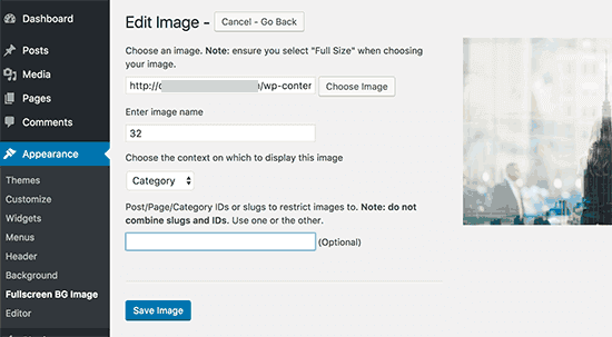 Add a Background Image to WordPress Website