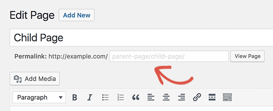 edit child page url: Remove Parent Slug From Child Page URL