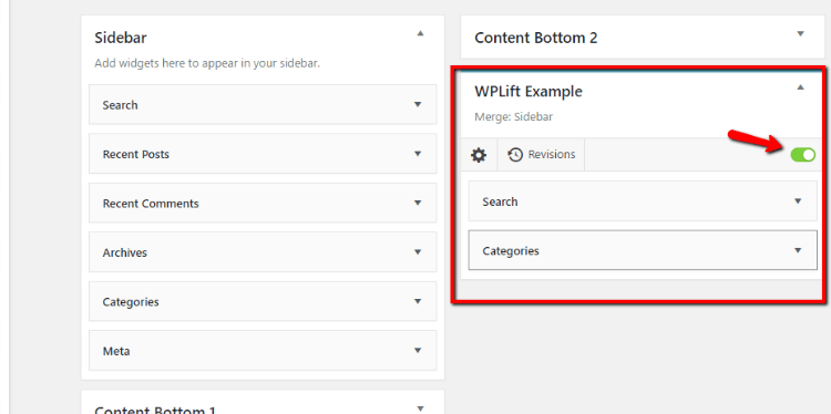 different sidebars for different pages