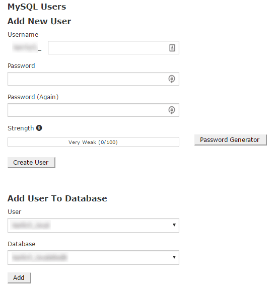 new mysql database user