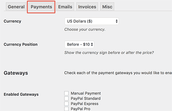 payments