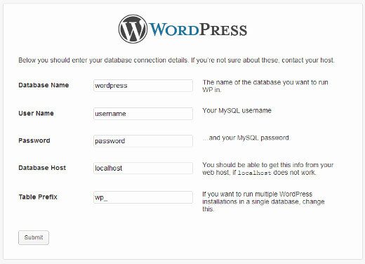 wordpress creates wp config