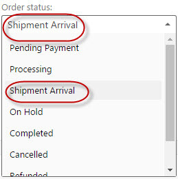 Custom order status