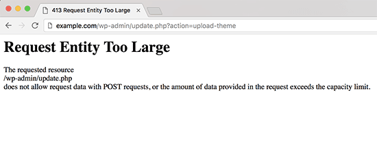 413 request entity too large error