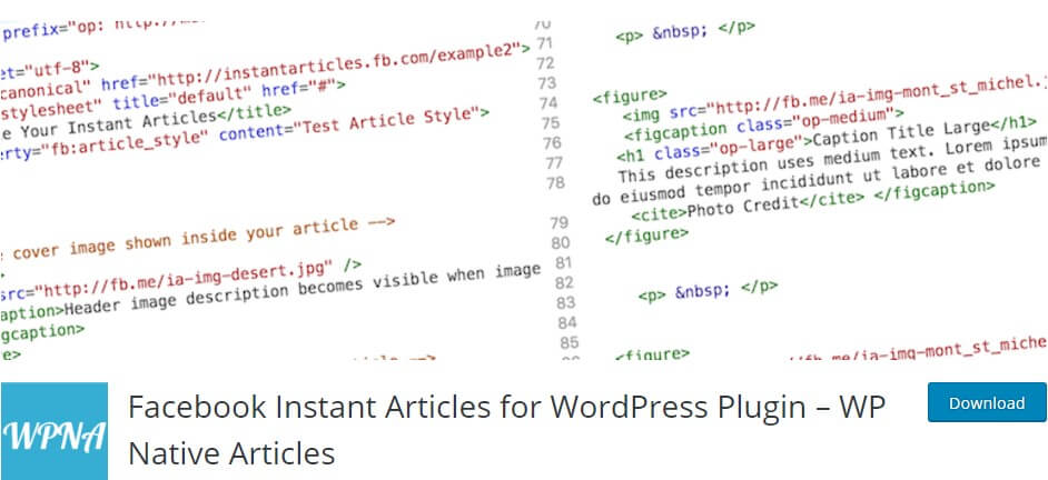 Facebook Instant articles for WordPress WP Native Articles