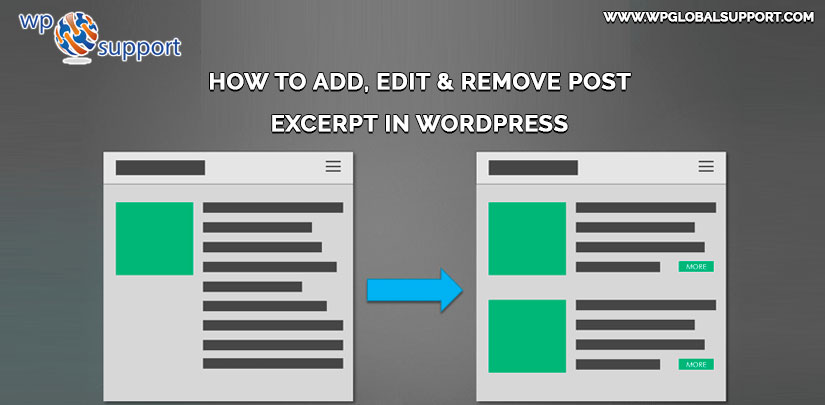 Add Edit Remove Post Excerpt in WordPress