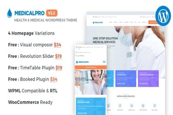 Medicalpro healthcare WordPress theme 