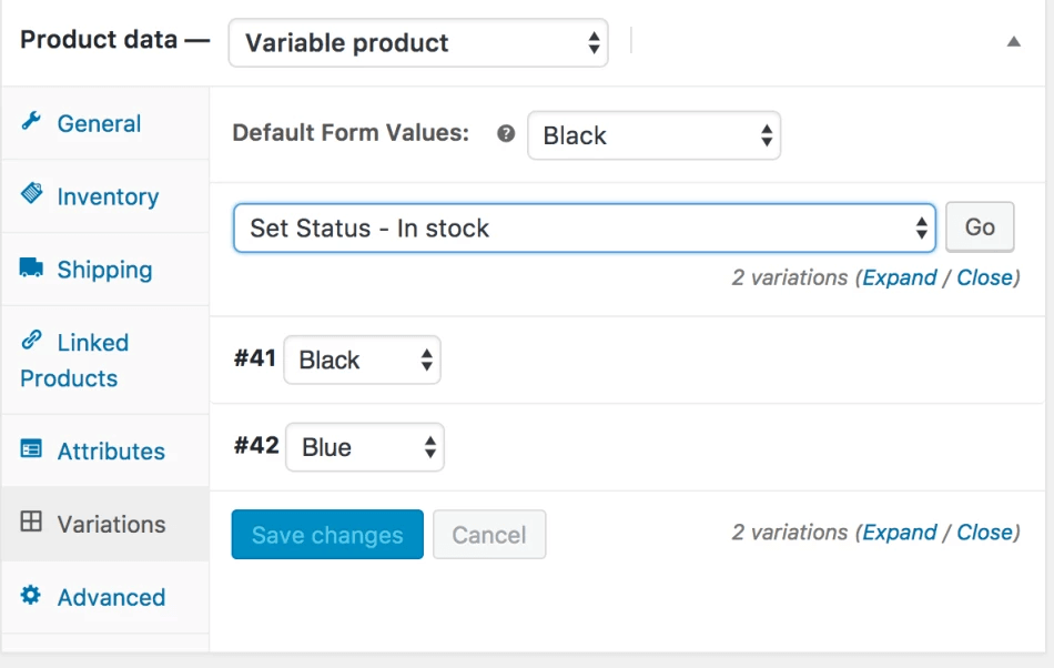 WooCommerce product variation