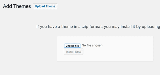 upload theme zip file