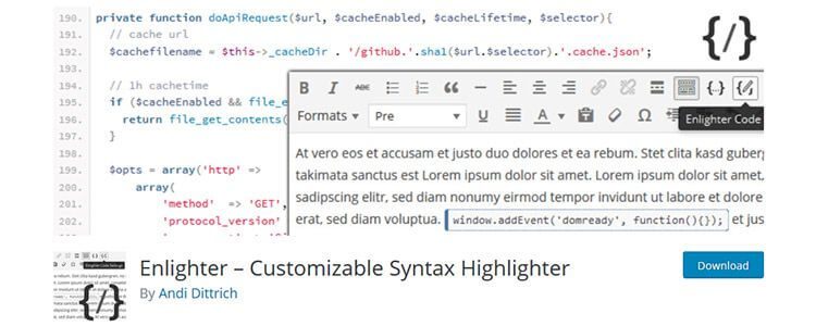 Enlighter – Customizable Syntax Highlighter