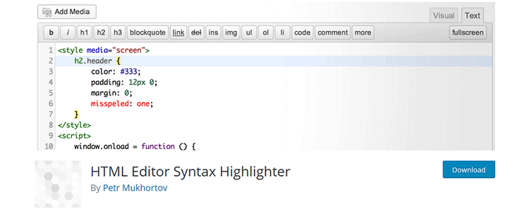 HTML Editor Syntax Highlighter