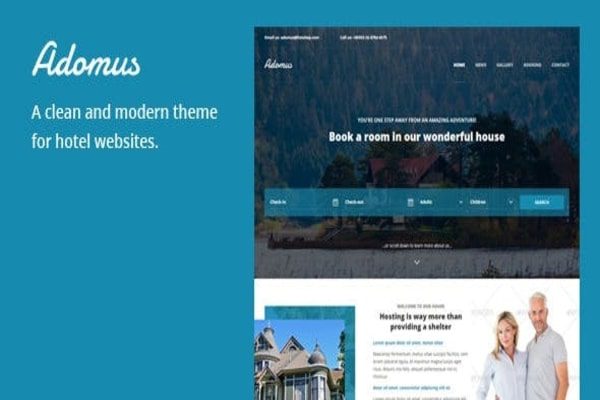 Adomus hotel theme in WordPress