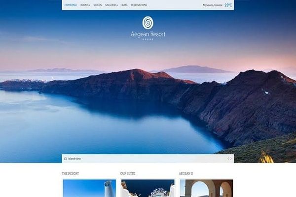 Aegean resort Hotel WordPress theme