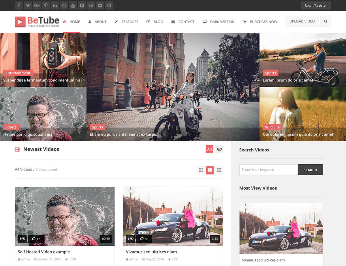 Betube WordPress Video Theme