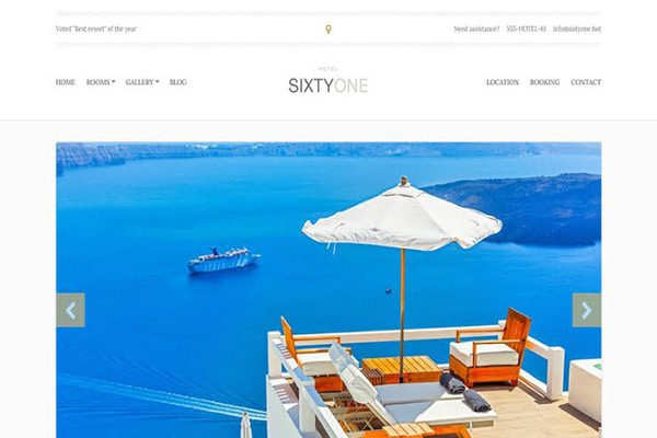 Sixtyone hotel WordPress theme