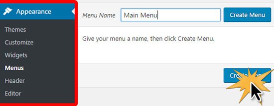 create main menu