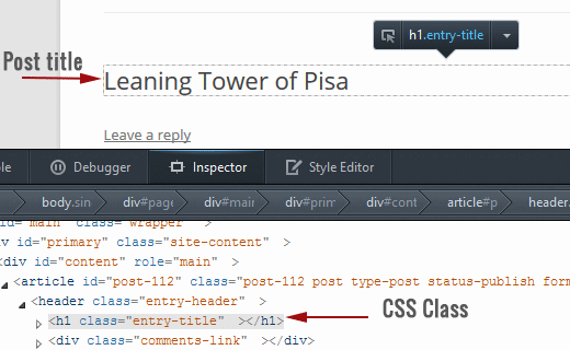 find css class