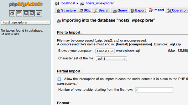 import database