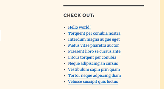 shortcode output