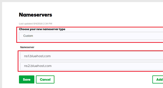 switch nameserver type